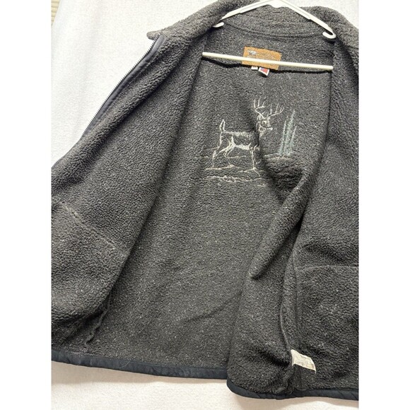 Vintage Bear Ridge Fleece Jacket Deer Outdoors Nature Size XL Made in USA 90s - Picture 5 of 6